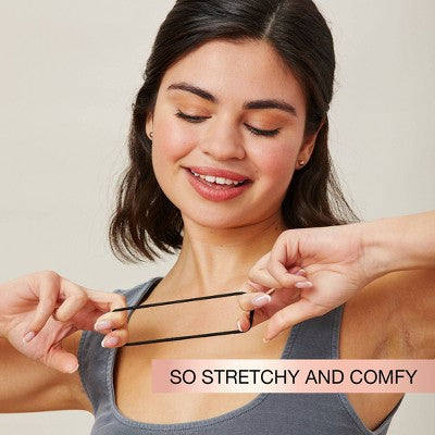 scunci No Damage Elastic Hair Ties - Black - Thick Hair - 5mm - 24pcs