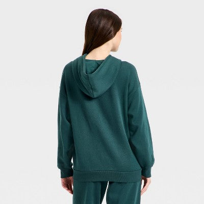 Women's Fleece Hoodie Sweatshirt - JoyLab Forest Green XS