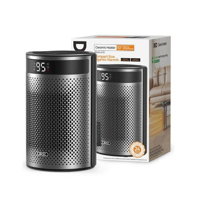 DREO 1500W Atom 416 10" Whisper-Quiet Portable Ceramic Space Heater with Temp Control and ECO Mode Timer with Remote Non-oscillating