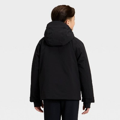 Kids' Hooded Snowsport Jacket - All In Motion Black L