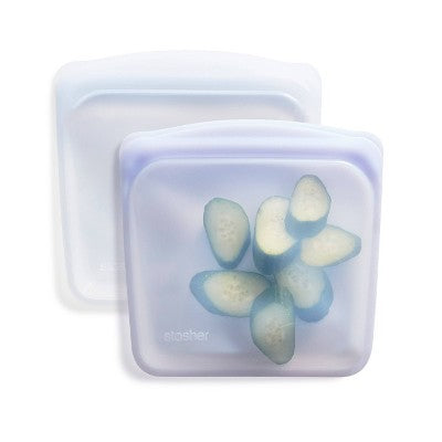 Stasher Premium Silicone Reusable Bags Sandwich Set - 2pk: Airtight, BPA & Phthalate-Free Food Storage Containers