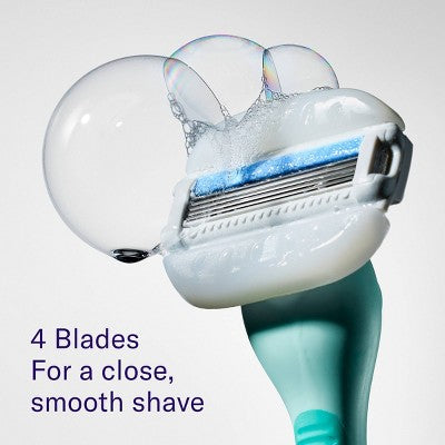 Flamingo Moisture Plus Women's Razor with 2 Razor Blade Cartridges - Seafoam