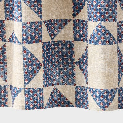 Americana Quilted Shower Curtain Blue - Threshold
