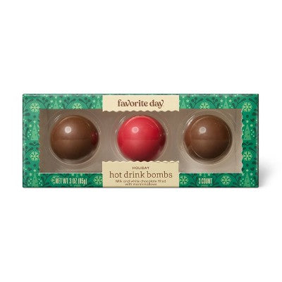 Christmas Hot Drink Bombs - Milk Chocolate & White Chocolate - 3oz - Favorite Day