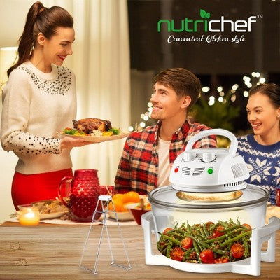 NutriChef Countertop Oven Air Fryer - Kitchen Convection Cooker for Healthy Food Cooking & Air-Frying with Adjustable Time & Temp (LOCAL PICKUP ONLY)