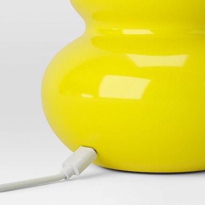 Mini Plastic Table Lamp with Glass Orb Yellow - Room Essentials