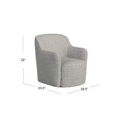 HomePop Upholstered Swivel Accent Chair White/Gray Boucle (LOCAL PICKUP ONLY)