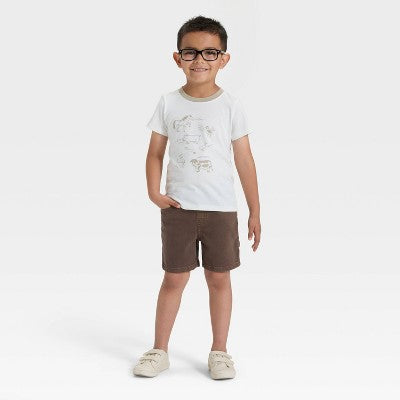 Toddler Boys' Farm Animals Graphic T-Shirt -Off-White 5T
