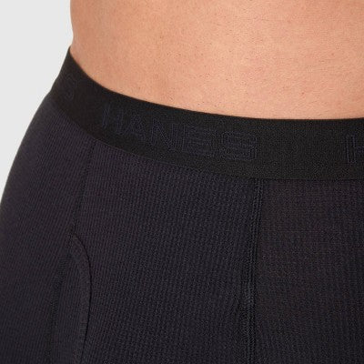 Hanes Men's Thermal Waffle Knit Pants - Black L