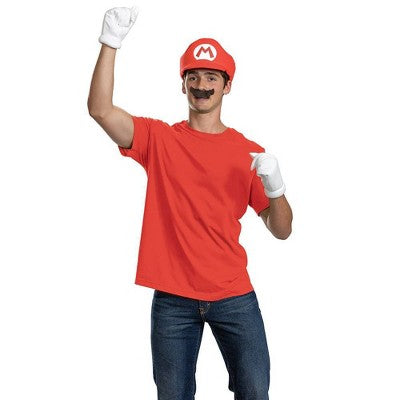 Adult Super Mario Bros Elevated Halloween Accessory Kit Mario One Size Fits Most