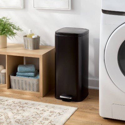 30L Soft Square Step Trash Can Black - Brightroom (LOCAL PICKUP ONLY)