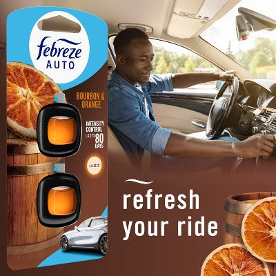 2ct Febreze Auto Bourbon and Orange