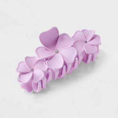 Acrylic Flowers Claw Hair Clip - Wild Fable Purple: Secures All Hair Types, Plastic & Steel