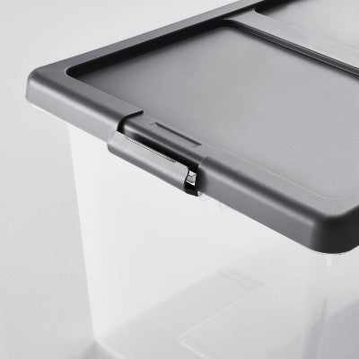 Extra Large Latching Clear Storage Box - Brightroom: Stackable Utility Tote with Built-In Handles, 100qt Capacity (LOCAL PICKUP ONLY)