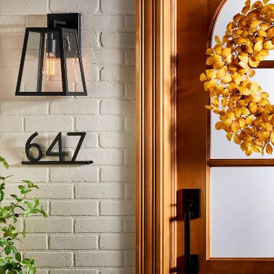 11.5" Metal House Number Mounting Rail Matte Black - Hearth & Hand with Magnolia: Address Plaque, Steel, Powder-Coated