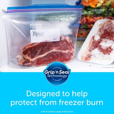 Ziploc Freezer Quart Bags with Grip 'n Seal Technology - 60ct