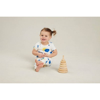 Huggies Baby Boys' 2pk Cloud Organic Pants - Blue/White/Yellow 9M