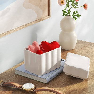 Scalloped Lidded Box White - Room Essentials