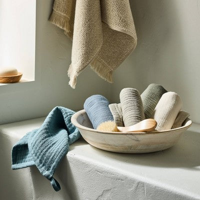 5pk Organic Gauze Washcloth Set Cool - Casaluna