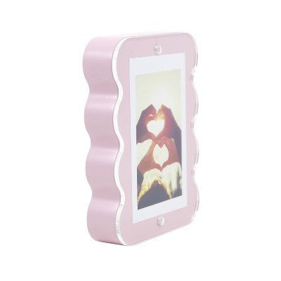 New View Wavy Photo Frame Light Pink