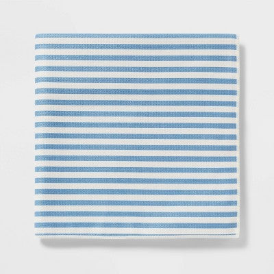 2pc Quick Dry Striped Waffle Oversize Bath Towel Blue - Room Essentials