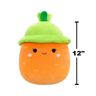 Medium Plush (12" Squishmallows) (Caroleena - Orange Carrot with Green Bucket Hat)