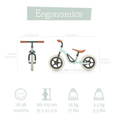 Chillafish Charlie Breeze 10" Kids' Balance Bike - Mint Green: Adjustable Handlebar & Seat (LOCAL PICKUP ONLY)