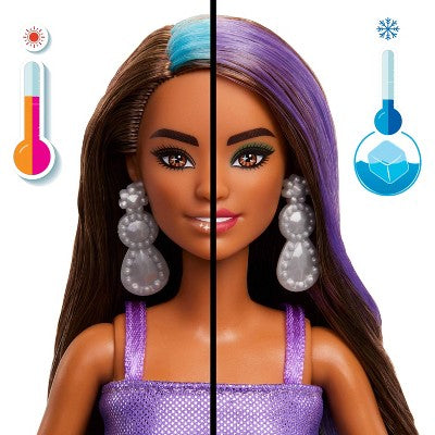 Barbie Party Unboxed Glam Party Series Purple Sparkle Doll & Accessories with 10 Surprises
