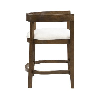 Christopher Knight Home Set of 2 25.25" Gina Upholstered Rubberwood Counter Height Barstools Walnut (LOCAL PICKUP ONLY)