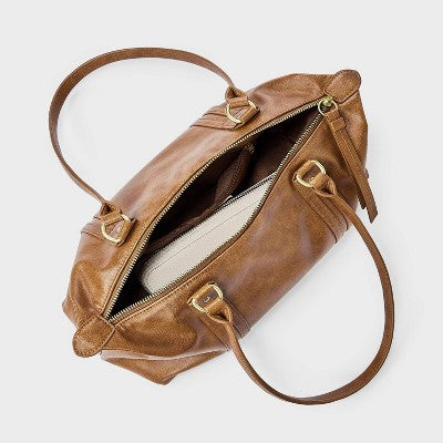Faux Leather Distressed Satchel Bag - Universal Thread Copper