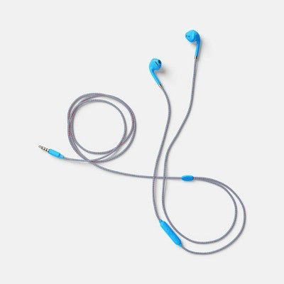 Wired Earbuds - heyday Bright Blue: Built-In Microphone, In-Ear Design