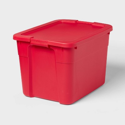 20gal Latching Storage Tote - Rocket Red - Brightroom: Stackable Plastic Utility Tub with Lidded Latches, 20gal Capacity (LOCAL PICKUP ONLY)