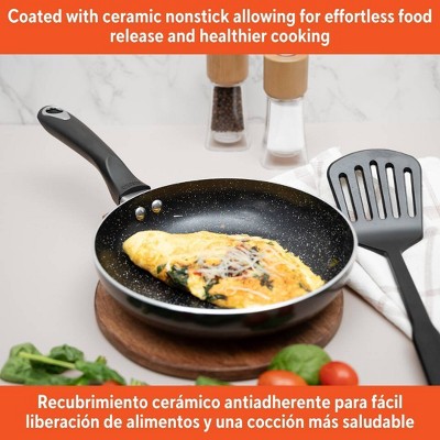 IMUSA 8" Ceramic Bistro Saute Pan Black: Nonstick Cookware, Aluminum, Hand Wash, Electric & Gas Compatible