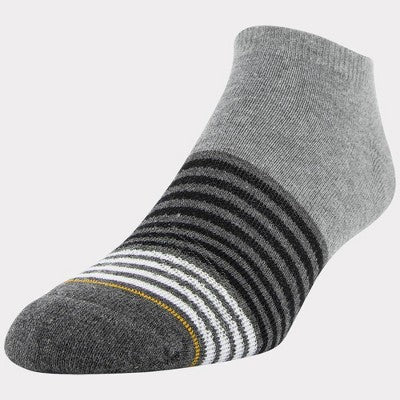 Signature Gold by GOLDTOE Men's Casual GT Striped No Show Socks 3pk - Charcoal Gray/Gray/Black 6-12.5