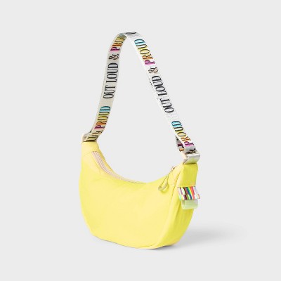 Pride Adult Crescent Sling 'Out Loud & Proud' Crossbody Bag - Yellow