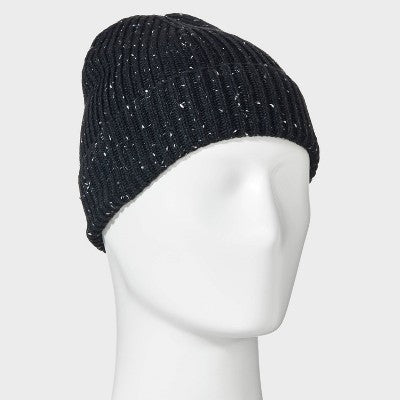 Men's Ribbed Plaited Beanie - Goodfellow & Co Black