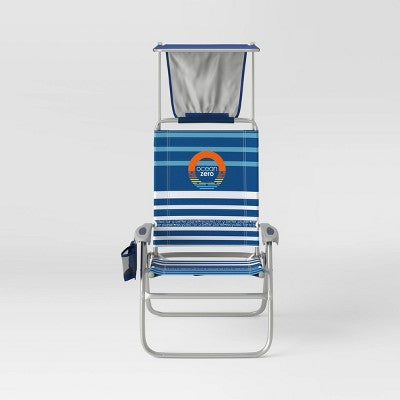Ocean Zero Sun Block Chair Blue White light Blue Stripe (LOCAL PICKUP ONLY)