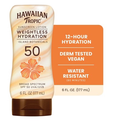 Hawaiian Tropic Silk Hydration Weightless Lotion Sunscreen - SPF 50 - 6 fl oz