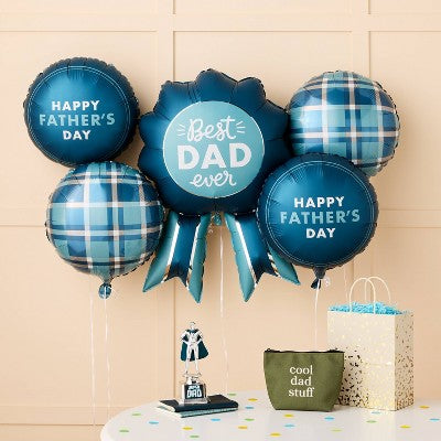 5pc Best Dad Ever Father's Day Foil Balloon Bundle - Spritz