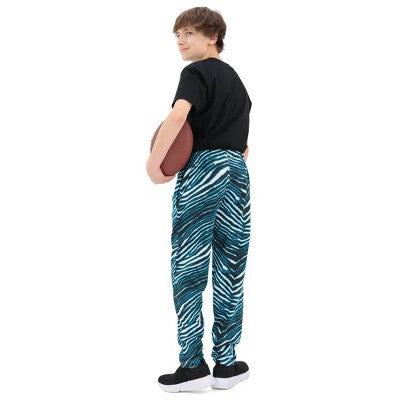 NFL Carolina Panthers Zubaz Youth Zebra Screen Print Pants - 16/18