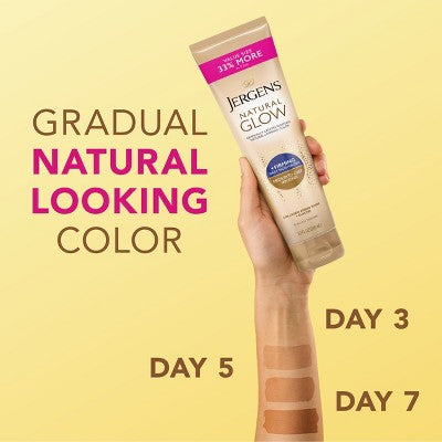 Jergens Natural Glow Skin Firming Daily Moisturizer + Self Tanner Tanning Lotion - Medium to Deep - 10 fl oz