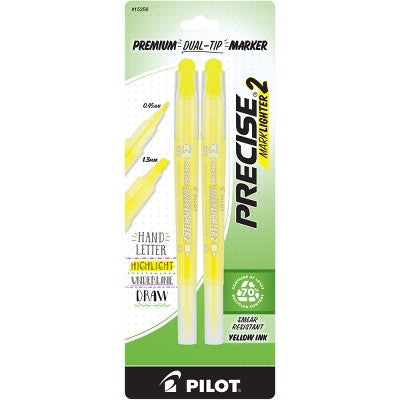 Precise Pilot 2pk Yellow Highlighter Dual Tip