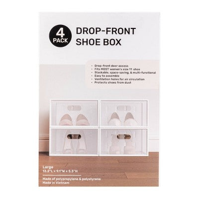4pk Large Shoe Storage Box