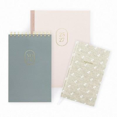 Sugar Paper Essentials Monthly Planner 1/4"x8-9/16"x11" Pale Pink with Rose