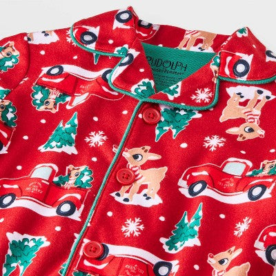 Toddler 2pc Rudolph Christmas Pajama Set - Red 5T