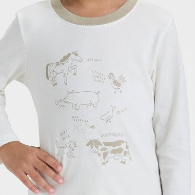 Toddler Boys' Animals Graphic T-Shirt - Cat & Jack Off-White 3T