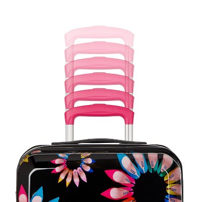 Sarah Jessica Parker Hardside Expandable Carry On Spinner Suitcase with 2 Packing Cubes and Shoe Bag - Black Shoe Wheel