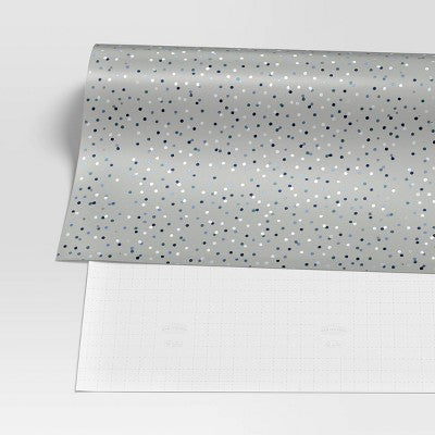 30" 90 sq ft Christmas Roll Wrtap Green/White/Blue Dots on Gray - Wondershop (LOCAL PICKUP ONLY)