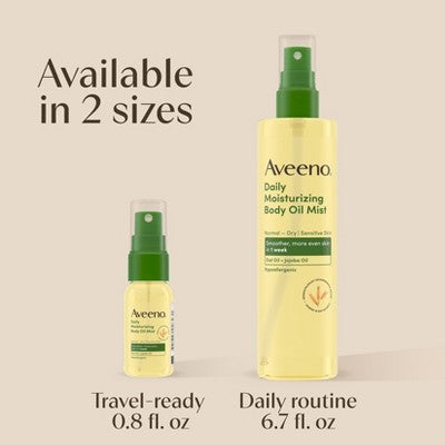 Aveeno Daily Moisturizing Body Oil Mist with Oat and Jojoba Oil for Rough, Dry and Sensitive Skin - 0.8 fl. oz