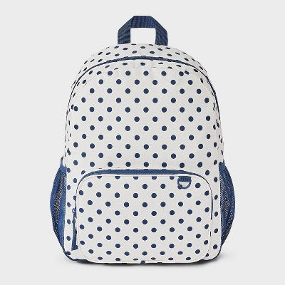 Girls' Polka Dot Print Backpack - Cat & Jack White/Blue